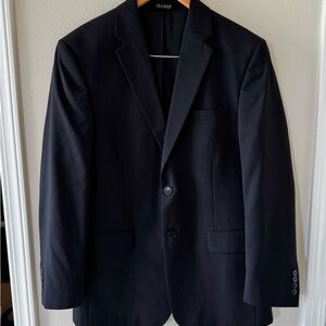 Jos A Bank 40R Tailored Fit Black Wool Blazer Sport Jacket Traveler’s Collection
